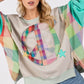 SAGE + FIG Contrast Peace Patch Dropped Shoulder Sweatshirt - Farnelli
