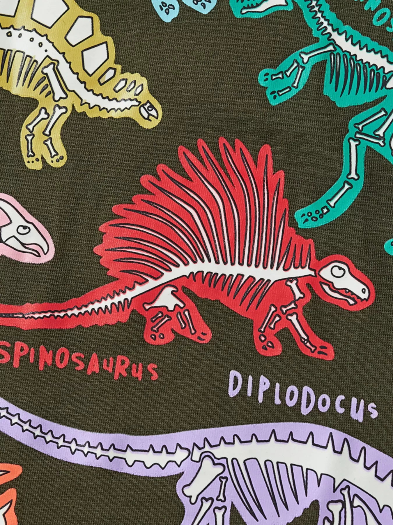 Children's Dinosaur Skeleton Round Neck T-Shirt - Farnelli