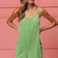 BiBi Vintage Washed V-Neck Overalls with Pockets - Farnelli