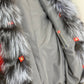 Roma Genuine Silver Fox Fur Rabbit Fur Insulated Parka in Red
