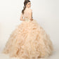 Juliet 1418 Cinderella Ball Gown Organza Ruffle Skirt Beaded Corset Bodice
