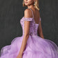 Juliet 1421 Cinderella Ball Gown Ruffled Tulle Cold Shoulder Embroidered Bodice