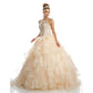 Juliet 1423 A-Line Princess Ball Gown Ruffled Tiered Tulle with Jacket