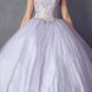 Juliet 1430 Dress Quinceanera Ball Gown Embroidered Applique Glitter Tulle