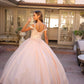 Juliet 1430 Dress Quinceanera Ball Gown Embroidered Applique Glitter Tulle