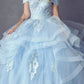 Juliet 1432 Dress Quinceanera Ball Gown Metallic Embroidery Glitter Tulle