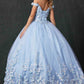 Juliet 1434 Dress Quinceanera Ball Gown 3D Floral Embroidered