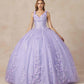 Juliet 1437 Floral Applique Quinceanera Ball Gown With 3D Flowers