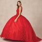 Juliet 1437 Floral Applique Quinceanera Ball Gown With 3D Flowers