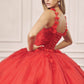 Juliet 1437 Floral Applique Quinceanera Ball Gown With 3D Flowers