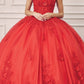 Juliet 1437 Floral Applique Quinceanera Ball Gown With 3D Flowers
