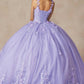 Juliet 1437 Floral Applique Quinceanera Ball Gown With 3D Flowers