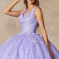 Juliet 1437 Floral Applique Quinceanera Ball Gown With 3D Flowers