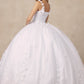 Juliet 1437 Floral Applique Quinceanera Ball Gown With 3D Flowers
