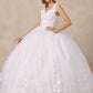 Juliet 1437 Floral Applique Quinceanera Ball Gown With 3D Flowers