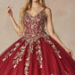 Juliet 1442 Long 3D Butterfly Appliques Strapless Bodice Cape Quinceanera Dress
