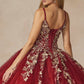 Juliet 1442 Long 3D Butterfly Appliques Strapless Bodice Cape Quinceanera Dress