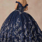Juliet 1447 Long 3D Floral Appliques Off Shoulder Poofy Ball Gown