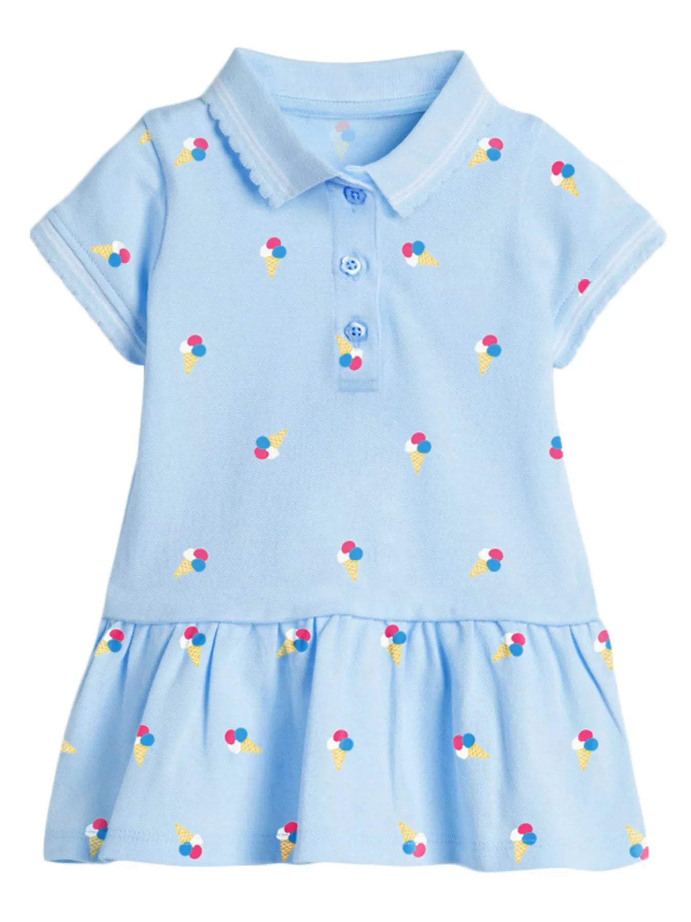 Children's Button Detail Short Sleeve Dress - Farnelli