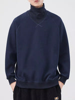 Men's Plus Size Turtleneck Long Sleeve Sweatshirt - Farnelli
