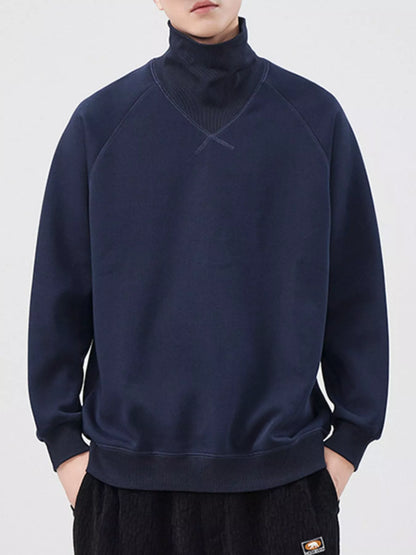 Men's Plus Size Turtleneck Long Sleeve Sweatshirt - Farnelli