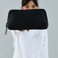 Classic Black Leather Clutch