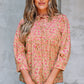 Sadie Floral Bow Pin-tuck Bust Half Puff Sleeve Blouse - Farnelli