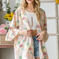 Heimish Full Size Multi Color Floral Open Cardigan Plus Size - Farnelli