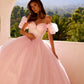 Juliet JT1487H Cold Shoulder quinceanera Ball Gown