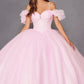 Juliet JT1487H Cold Shoulder quinceanera Ball Gown