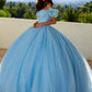 Juliet JT1487H Cold Shoulder quinceanera Ball Gown