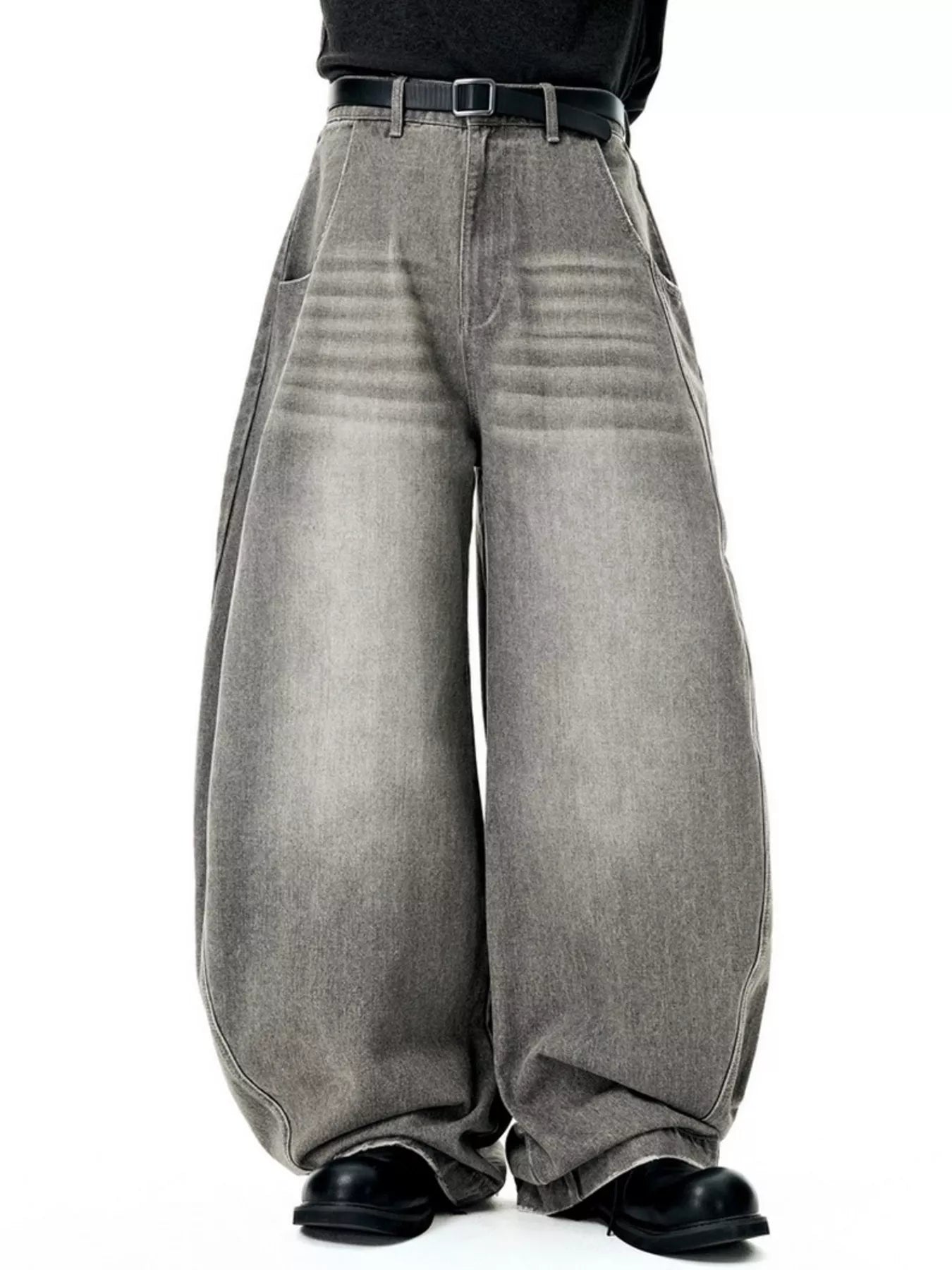 Men's Washed Wide Leg Jeans - Farnelli