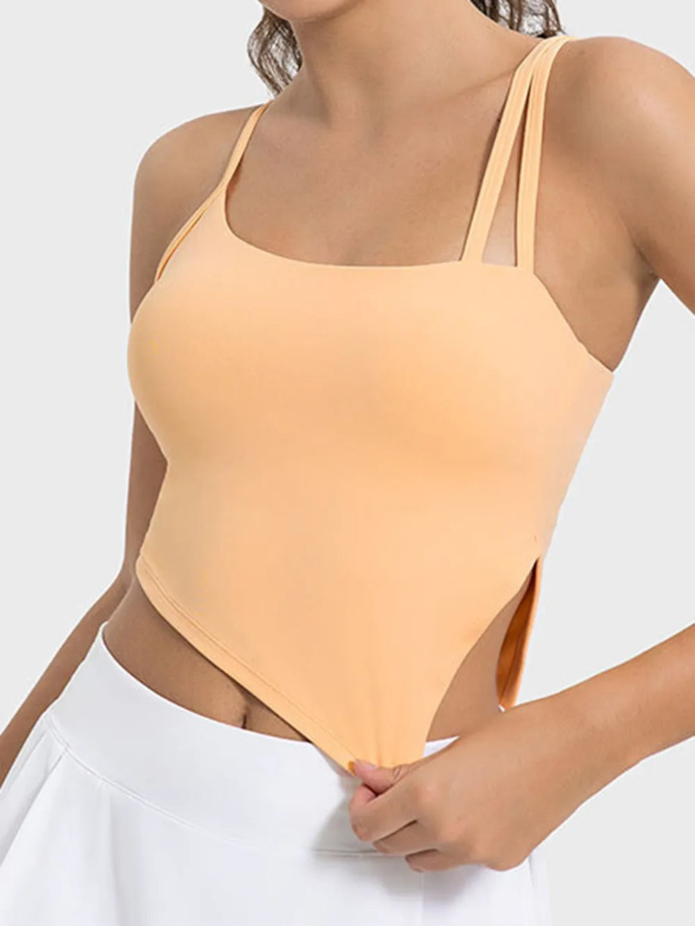 Millennia Slit Asymmetrical Neck Active Cami - Farnelli