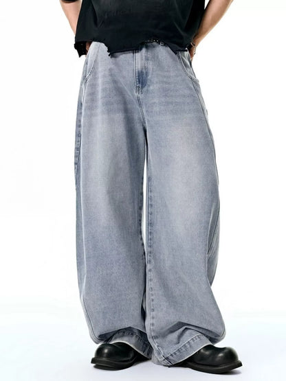 Men's Washed Wide Leg Jeans - Farnelli
