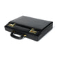 Black office suitcase briefcase from Classy Leather Bags with sturdy handles and professional design for business use.