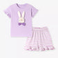 Children's Cute Bunny Applique Ruffle Trim Set - Farnelli