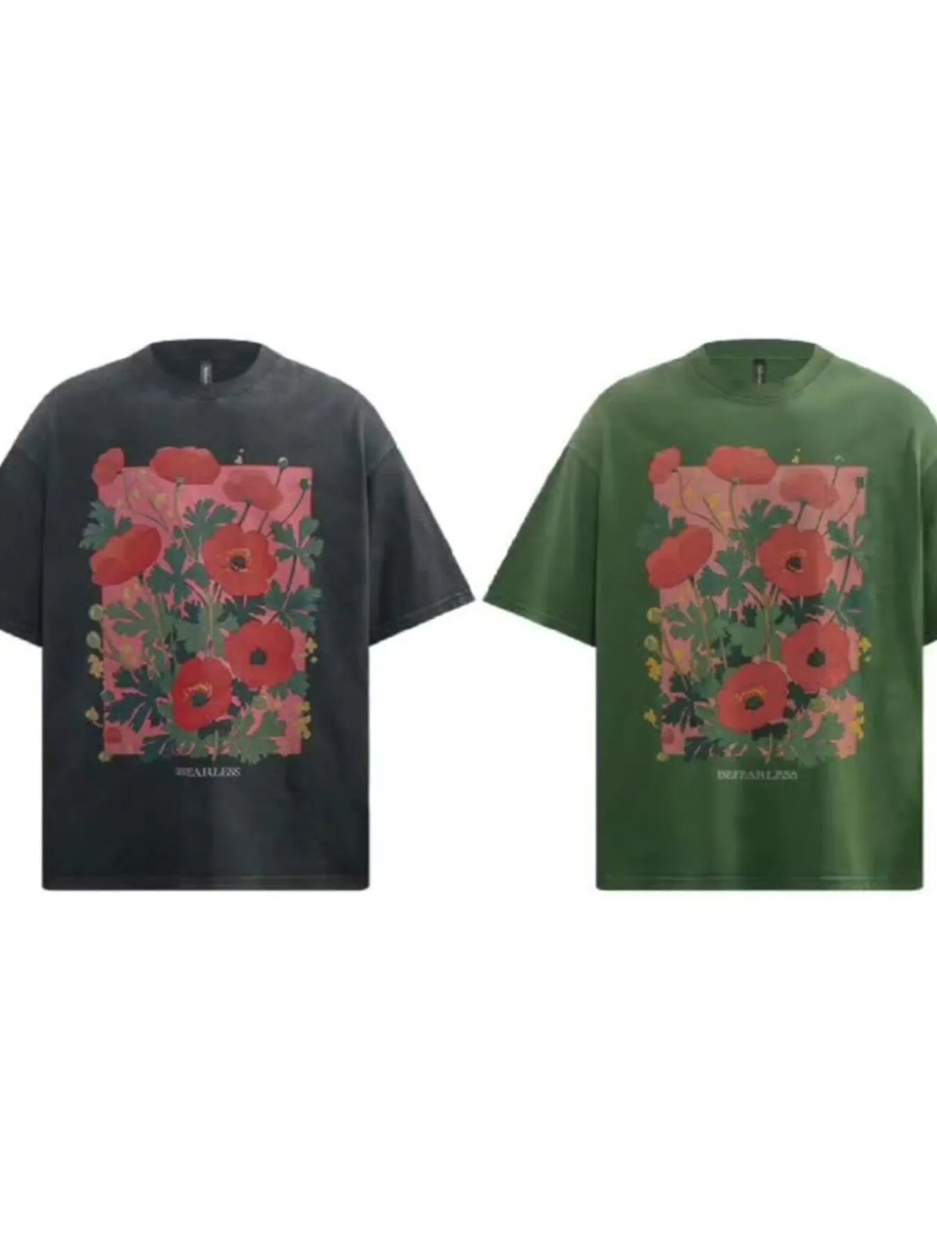 Men's Flower Graphic Oversized T-Shirt - Farnelli