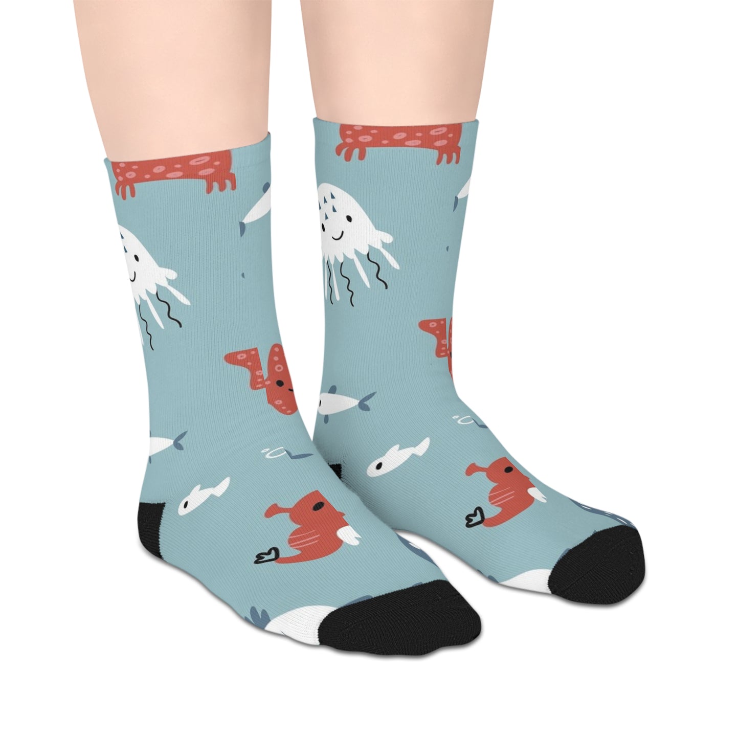 Whimsical Animal Mid-length Socks | Fun Gift for Animal Lovers, Cozy Footwear, Unique Style, Cute Pattern, Everyday Essentials