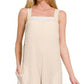 Zenana Double Gauze Washed Wide Leg Overalls - Farnelli