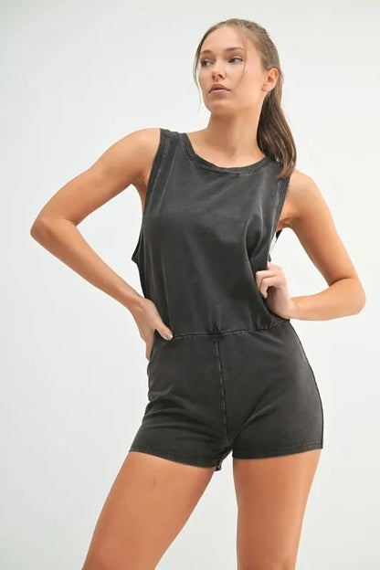 MONO B Mineral Wash Vintage Romper - Farnelli