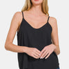 Zenana Two Layered Spaghetti Strap Cami - Black