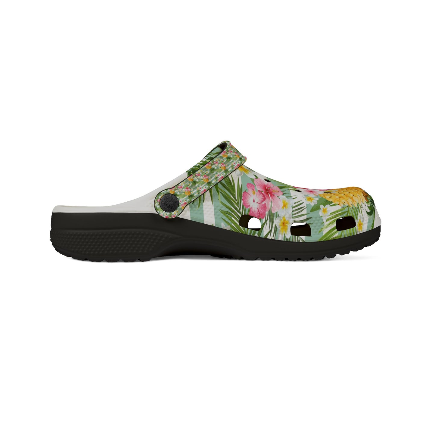 Tropical Print EVA Foam Rubber Shoes, Comfortable Summer Footwear, Beach Sandals, Garden Clogs, Casual Outdoor Shoes