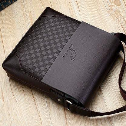 Men's Lincoln Kangaroo soft leather shoulder bag by Rirati, featuring a sleek design and spacious interior for everyday use.
