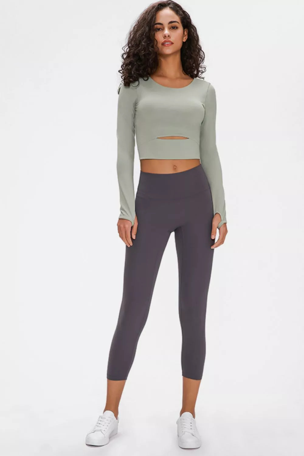 Millennia Long Sleeve Cropped Top With Sports Strap - Farnelli