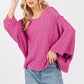 SAGE + FIG Distressed Asymmetrical Open Stitch Sweater - Farnelli
