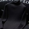 Men's Ribbed Turtleneck Long Sleeve Sweater - Black