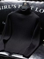 Men's Ribbed Turtleneck Long Sleeve Sweater - Farnelli