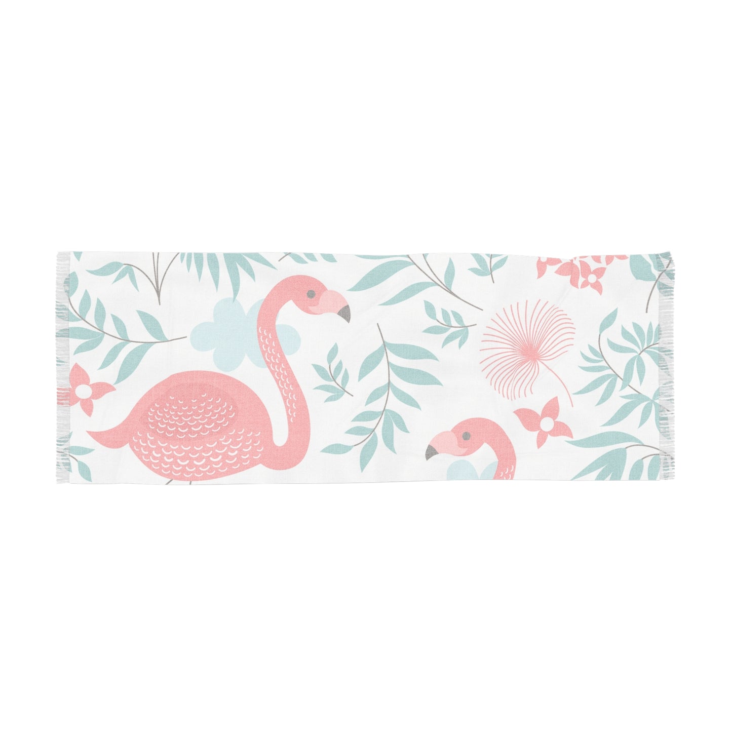 Flamingo Light Scarf - Tropical Summer Accessory, Beach Cover-Up, Gift for Her, Floral Scarf, Vacation Essential