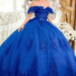 Ladivine 15701 Floral Off the Shoulder A-line Quince Ball Gown