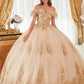 Ladivine 15701 Floral Off the Shoulder A-line Quince Ball Gown